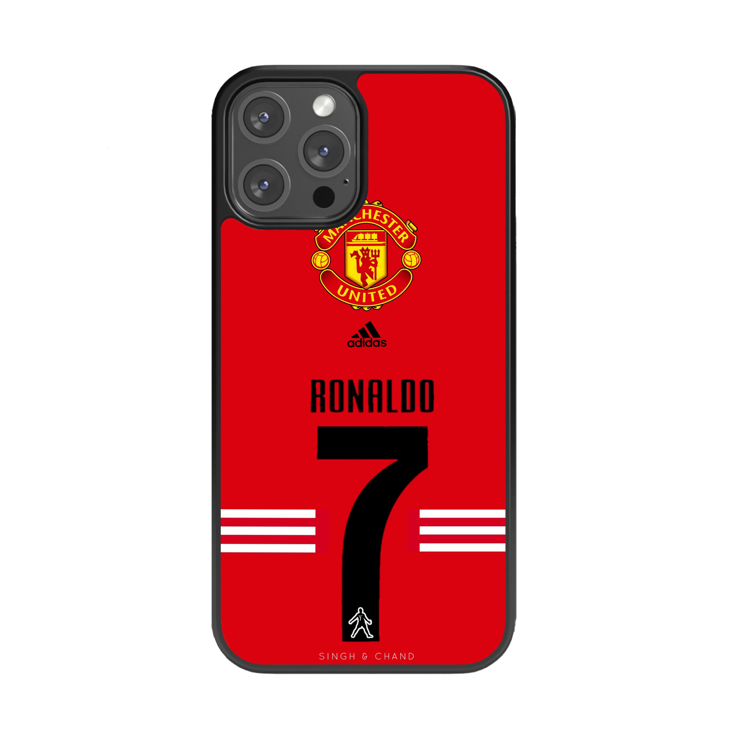 RONALDO Manchester United Glass Phone Case – SINGH CHAND