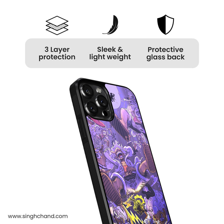 Gear 5 Luffy 2.0 One Piece Anime Glass Phone Case