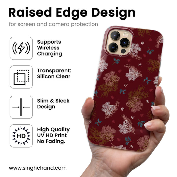 Festive Pinecone Themed Silicon Phone Case