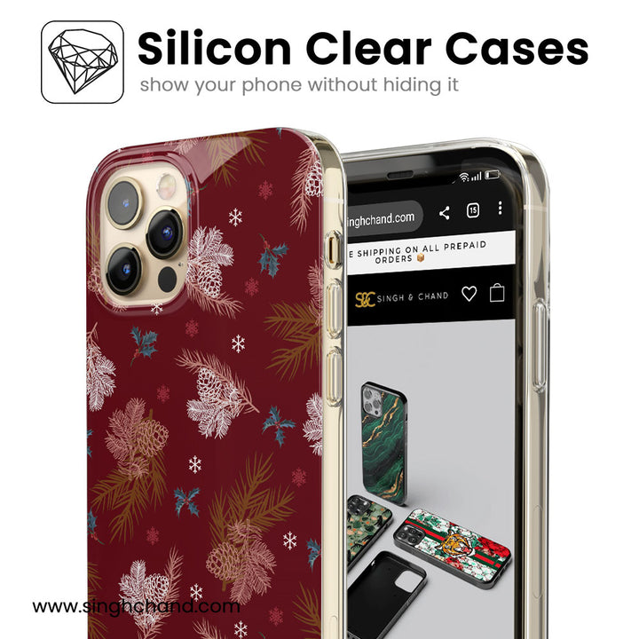 Festive Pinecone Themed Silicon Phone Case