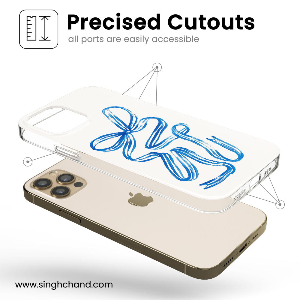 Tangled Grace – Blue Ribbon Twist Silicon Phone Case