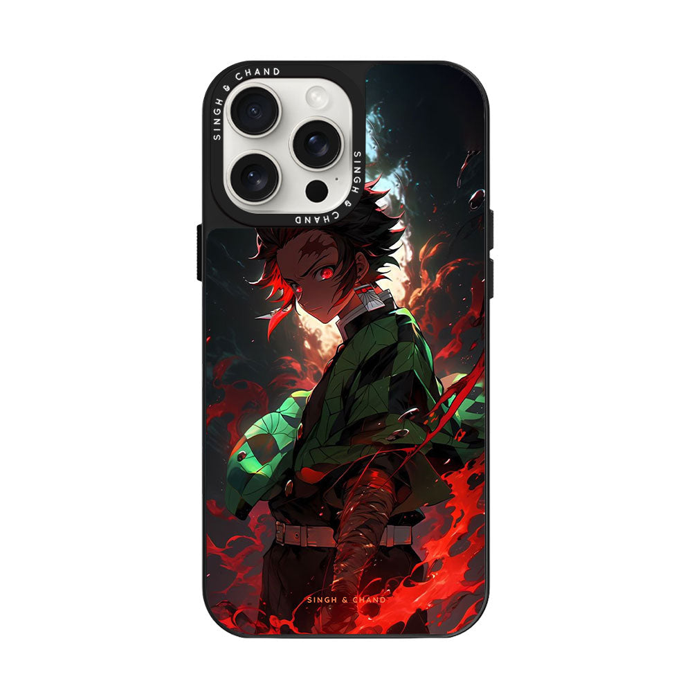 Tanjiro Demon Slayer Anime iPhone 15 Pro Glass 2.0 Phone Case