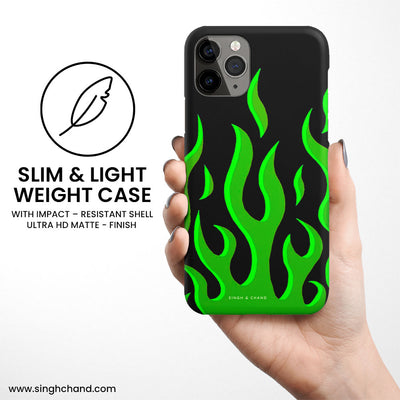 Green flame pinterest Matt Phone Case