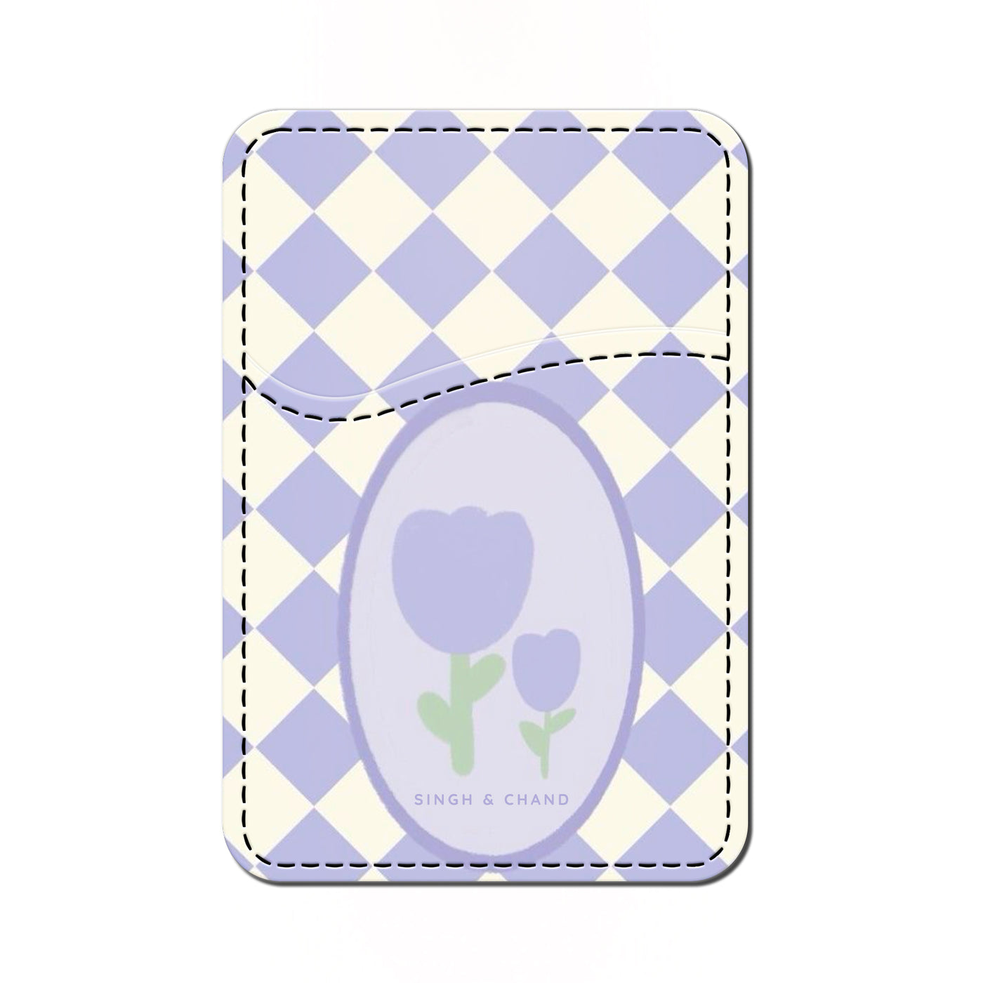 Card Wallet Checkered Bloom