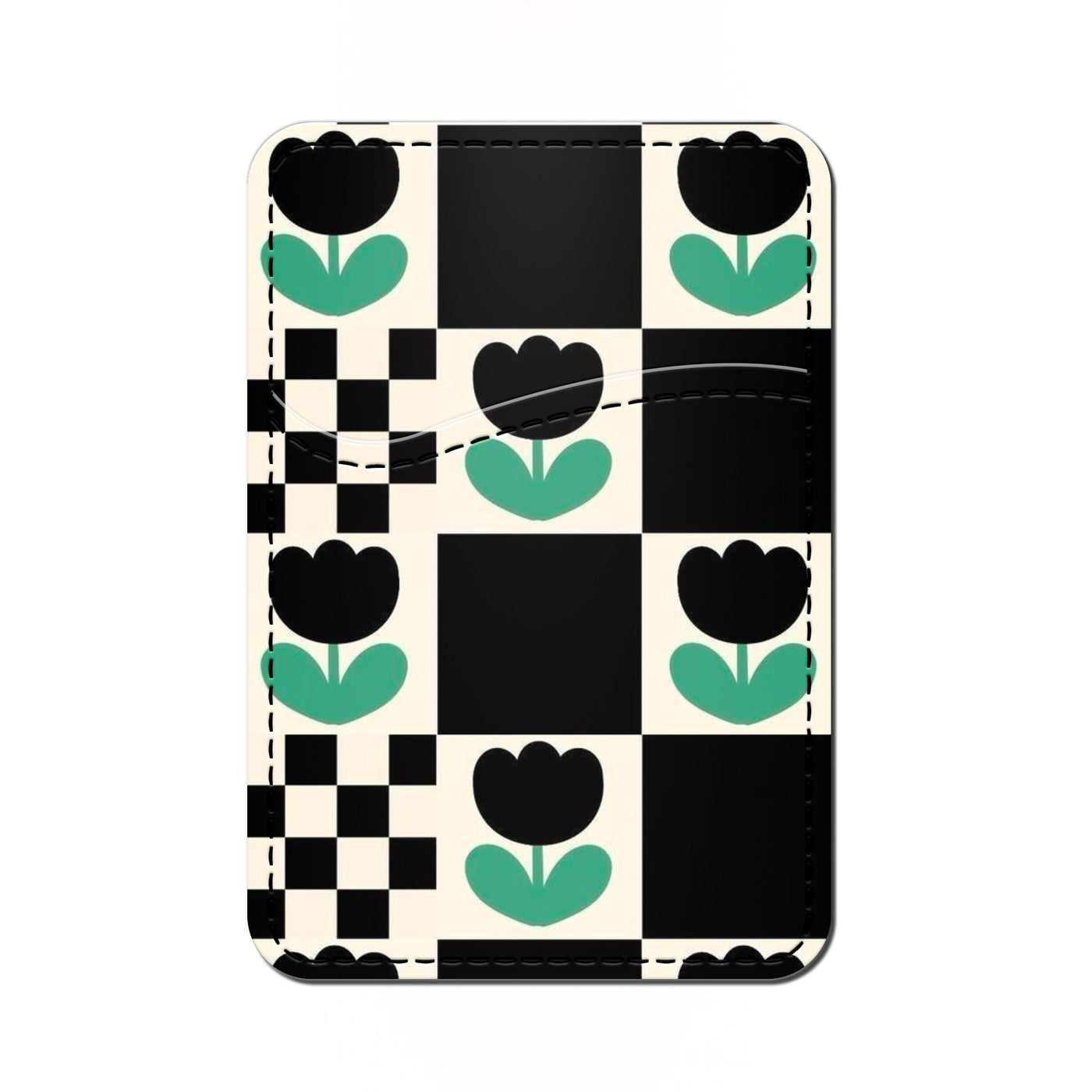 Card Wallet Checkered flower