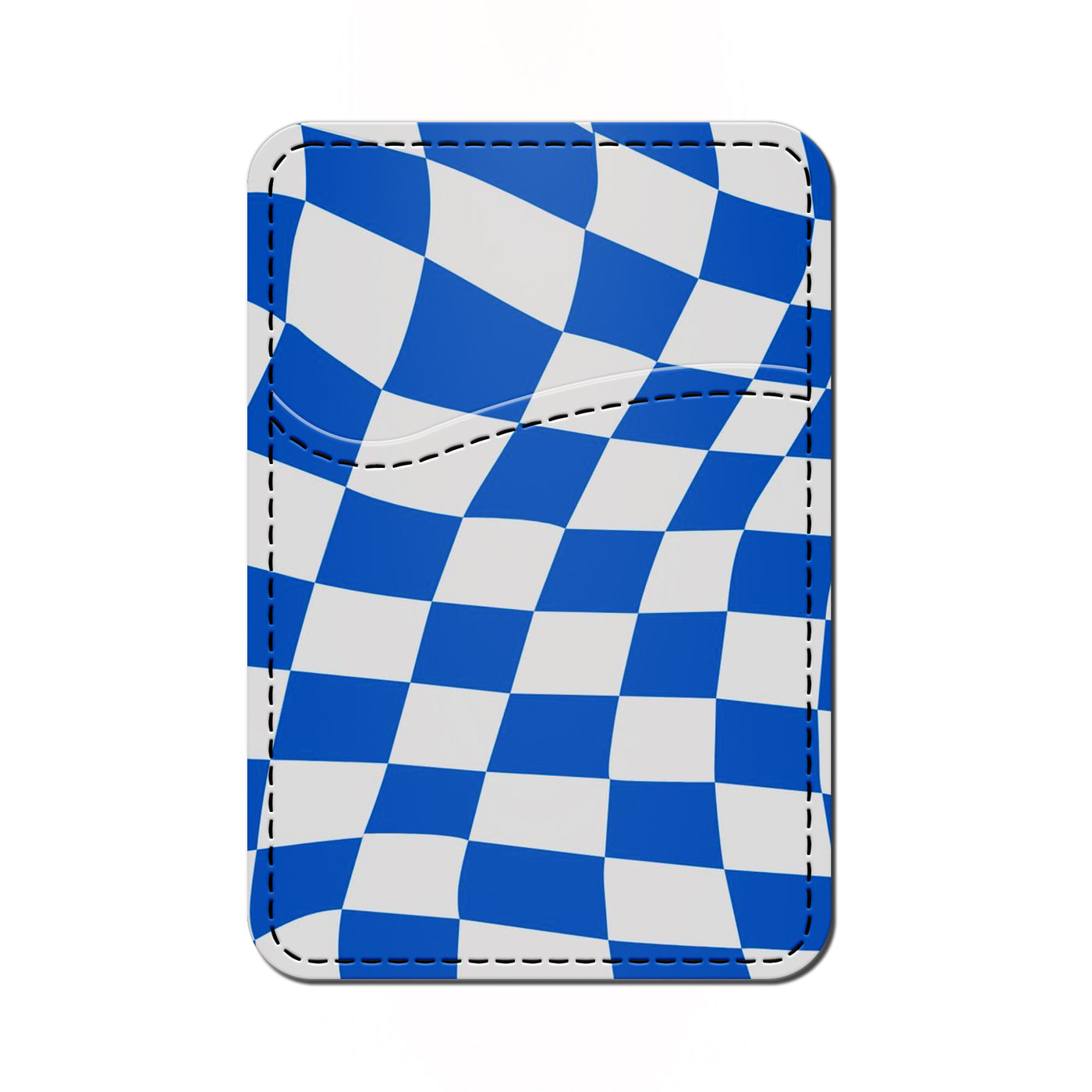 Card Wallet Blue wavy checkered