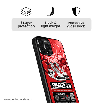 Sneaker 3.0 Limited Edition Red Buzzling Glass Phone Case