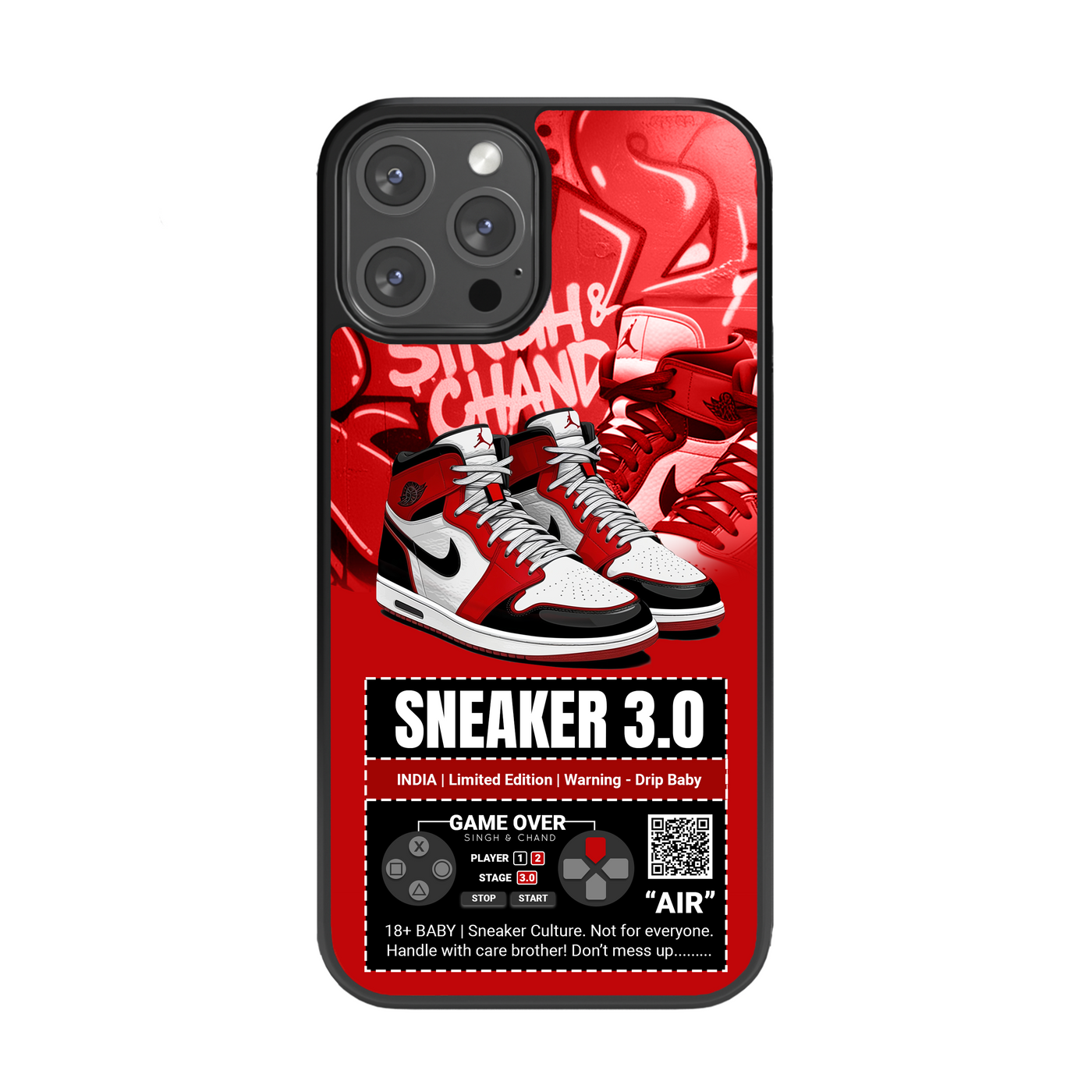 Sneaker 3.0 Limited Edition Red Buzzling Glass Phone Case