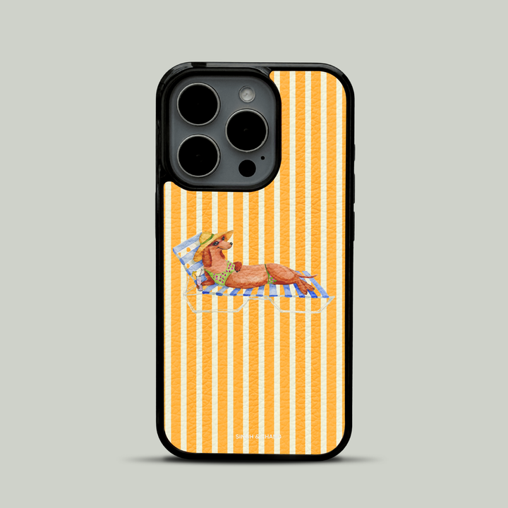 Sunny Pup Leather Phone Case