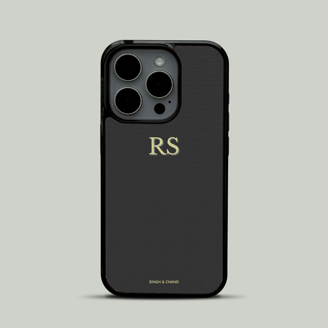 Personalised Initials Leather Phone Case