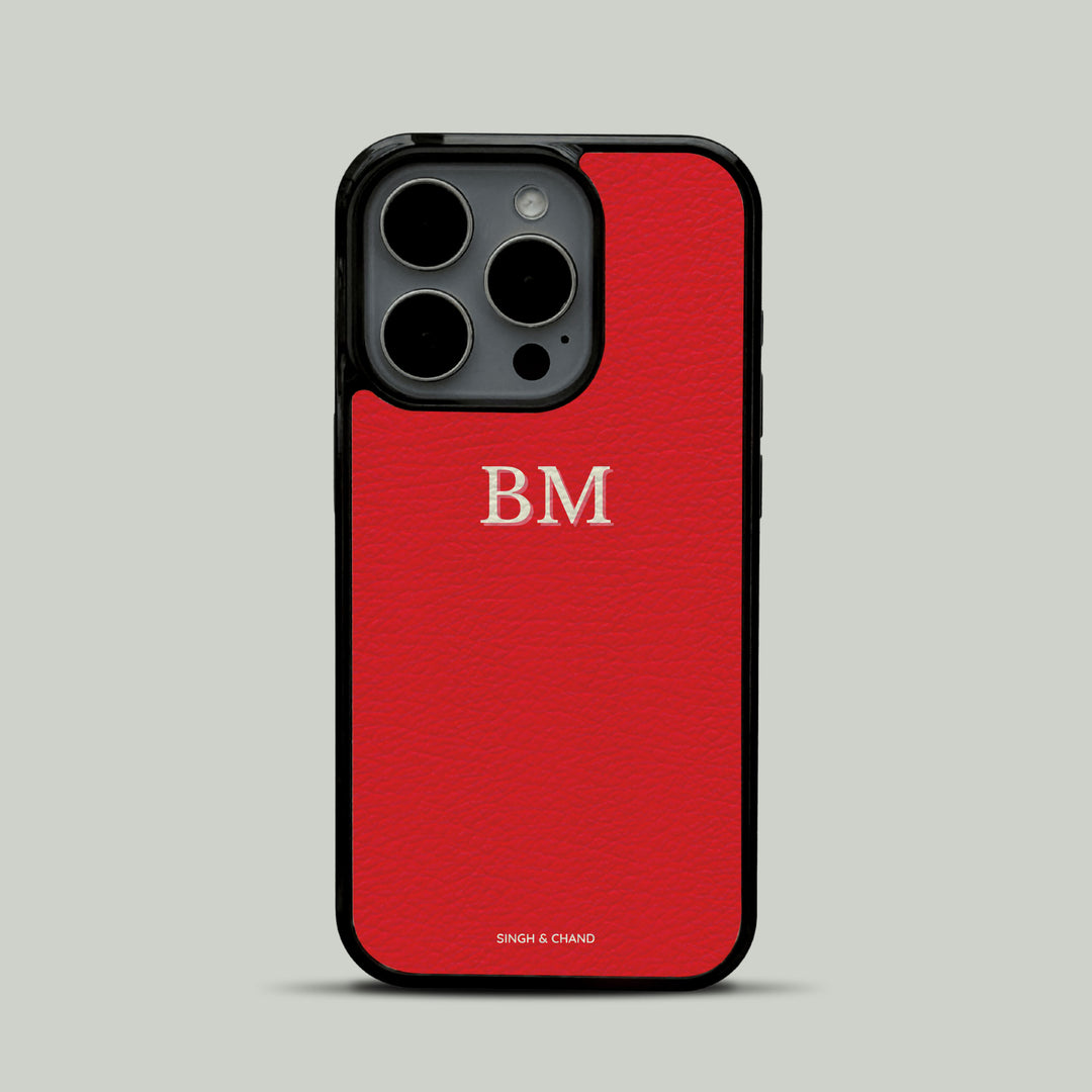 Personalised Initials Leather Phone Case