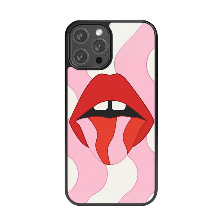 Lick the Limit – Retro Pop Chaos Glass Phone Case