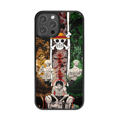 Luffy Sanji Zoro One Piece Anime Glass Phone Case