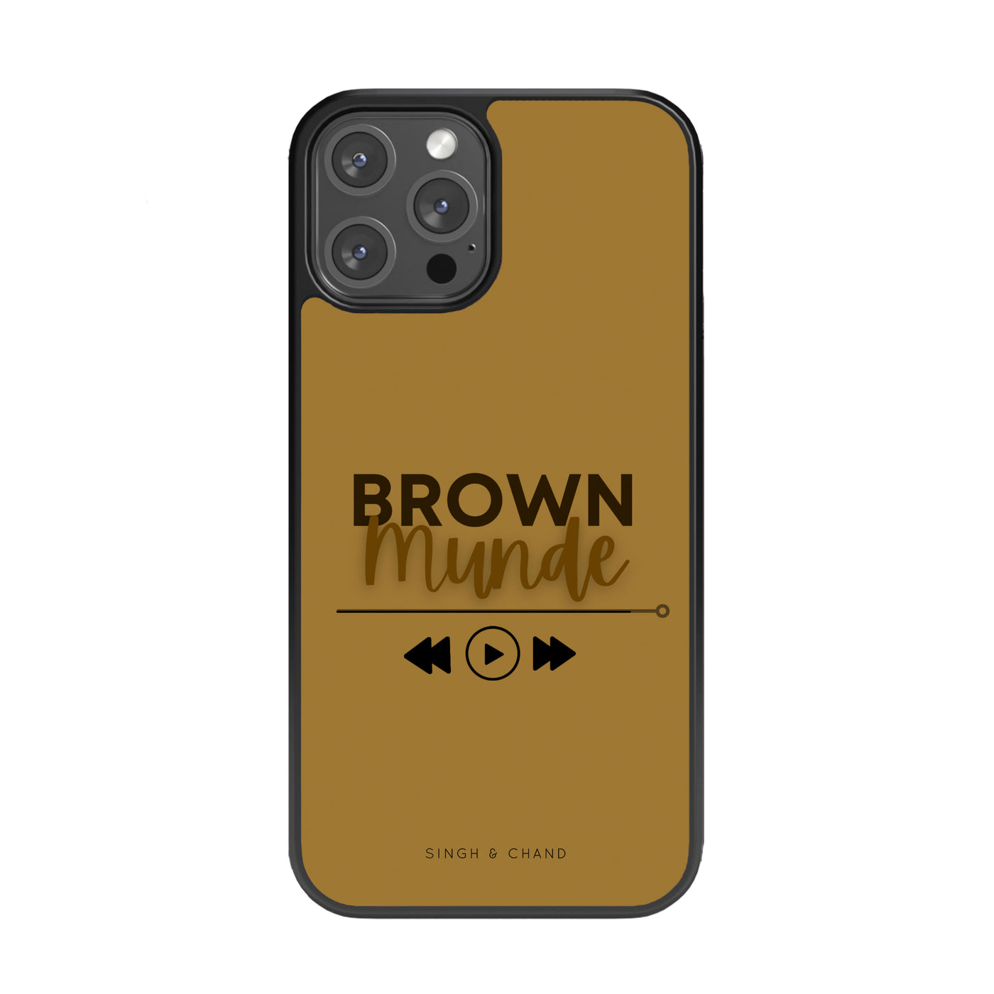 Pause play button BROWN MUNDE Glass Phone Case