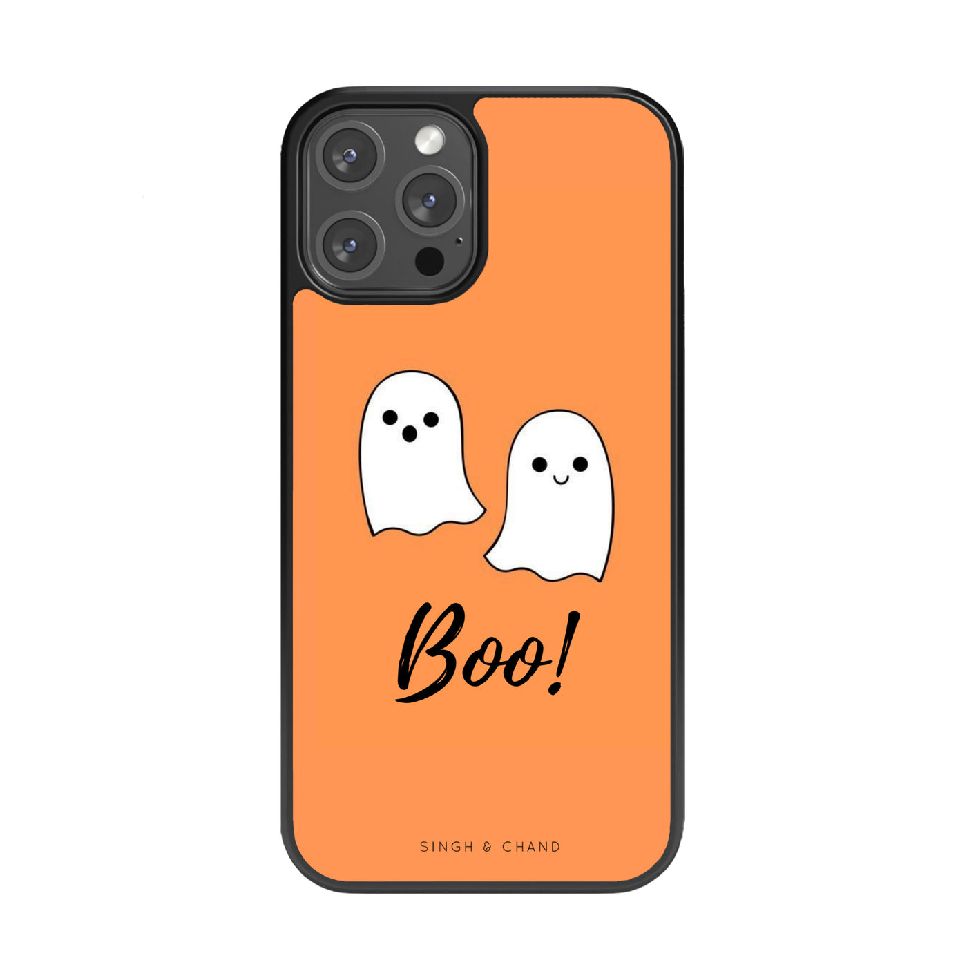 Orange BOO Glass Phone Case