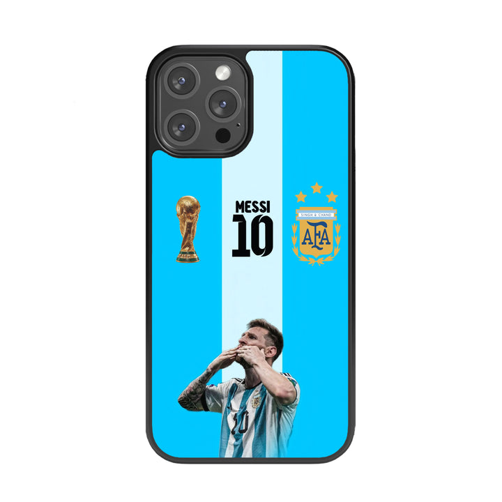 Leo Messi The Goat Glass Phone Case