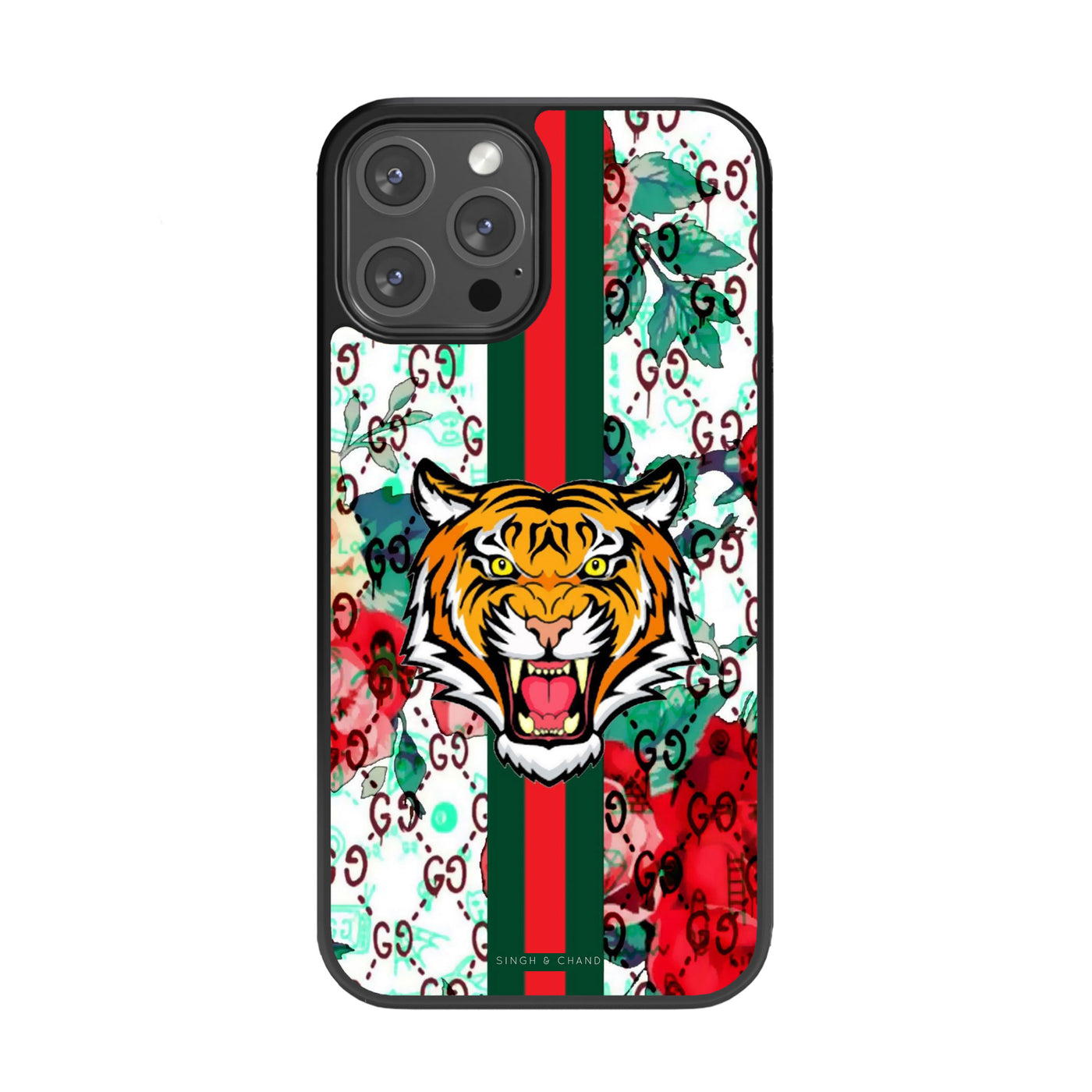 Tiger Printed Glass Phone Case