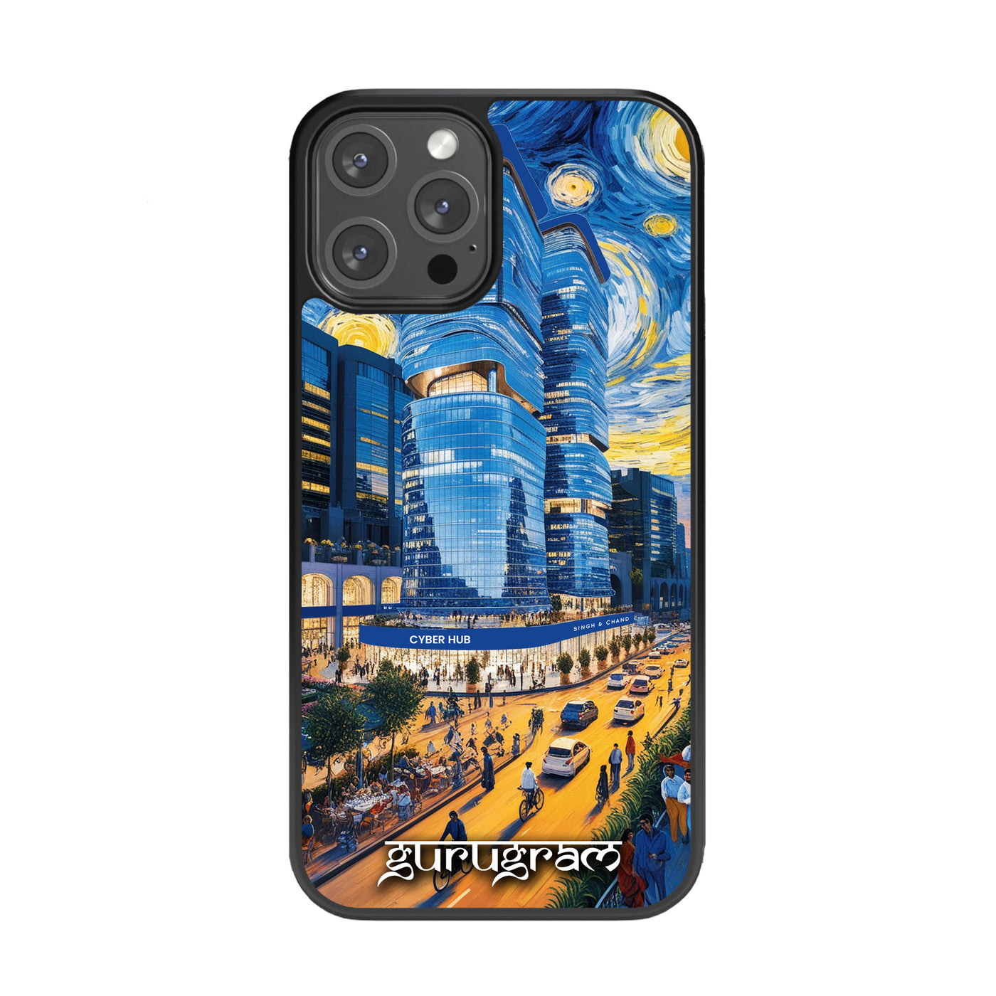 Gurugram City Hub Modern Vibe City Style Glass Phone Case