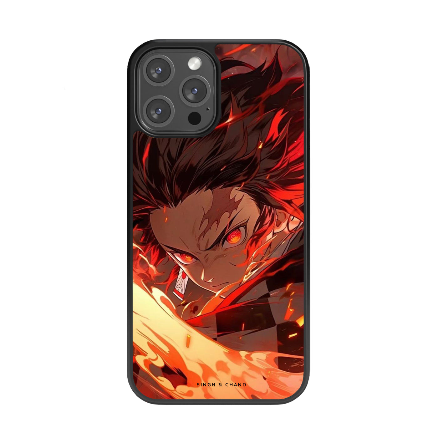 Tanjiro Fire Sword 2.0 Demon Slayer Anime Glass Phone Case