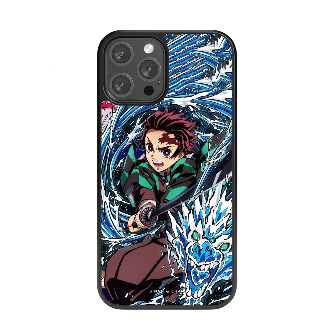 Tanjiro Water Breathing 2.0 Demon Slayer Anime Glass Phone Case SINGH & CHAND Tanjiro Water Breathing 2.0 Demon Slayer Anime Glass Phone Case SINGH & CHAND