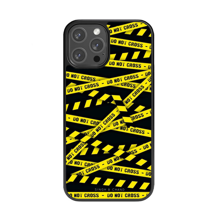 WARNING -DO NOT CROSS Glass Phone Case