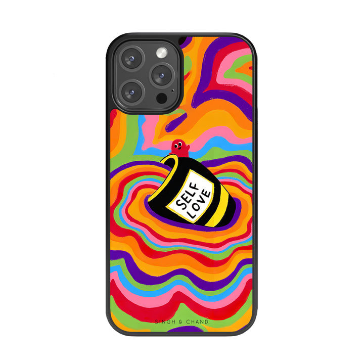 SELF LOVE rainbow Glass Phone Case