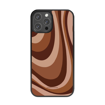 Brown swril pattern Glass Phone Case