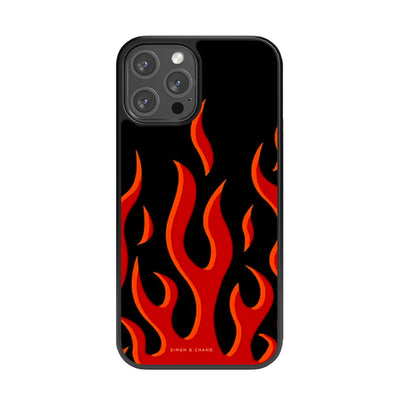 Red flame pinterest Glass Phone Case