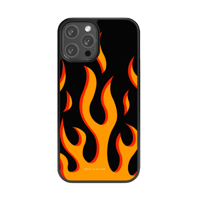 Yellow flame pinterest Glass Phone Case
