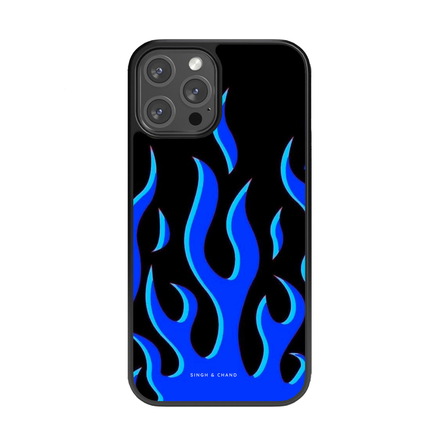 Blue flame pinterest Glass Phone Case