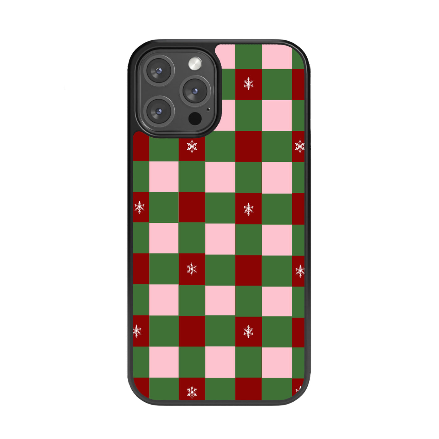 Frosted Festive Plaid Glass Phone Case