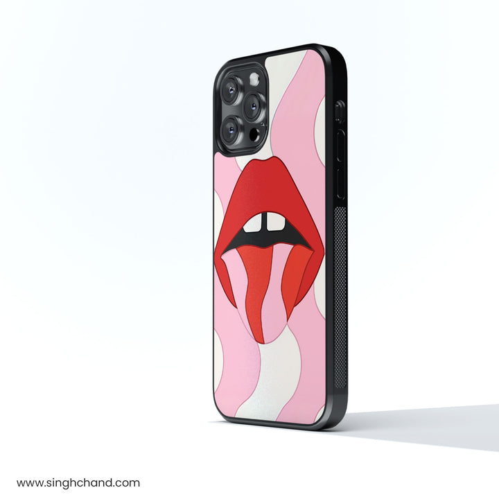 Lick the Limit – Retro Pop Chaos Glass Phone Case