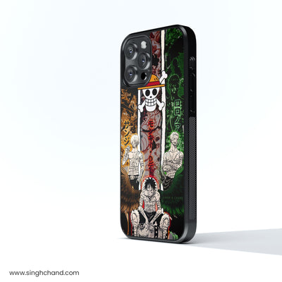 Luffy Sanji Zoro One Piece Anime Glass Phone Case
