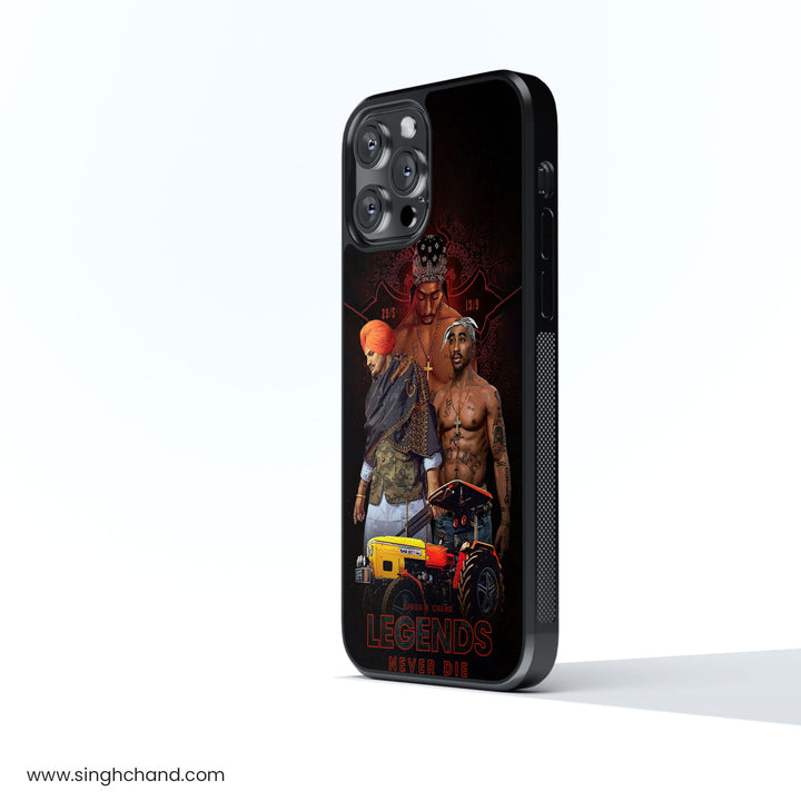 2Pac Moosewala Legends Never Die Glass Phone Case