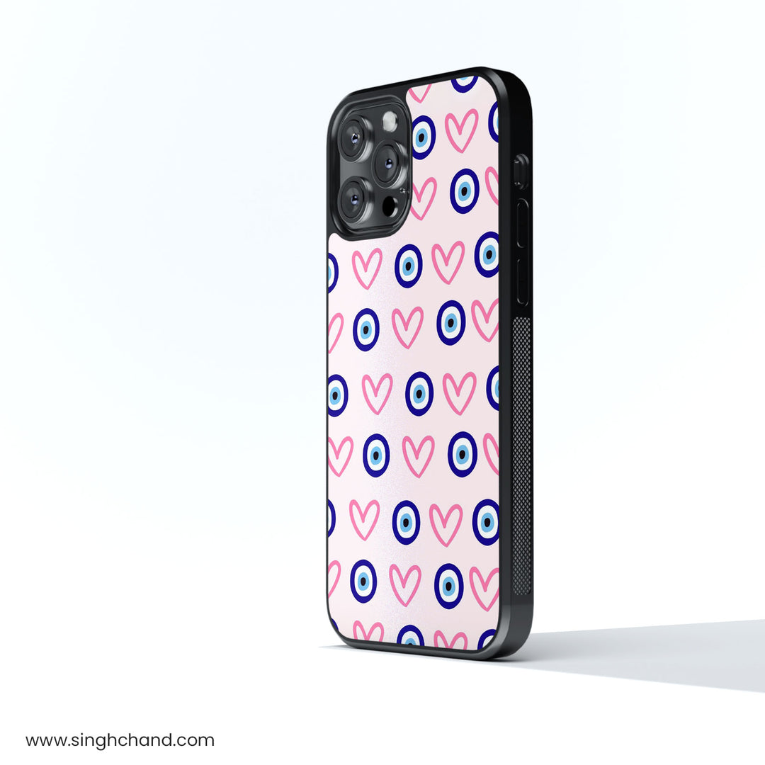 Hearts & Eyes Glass Phone Case