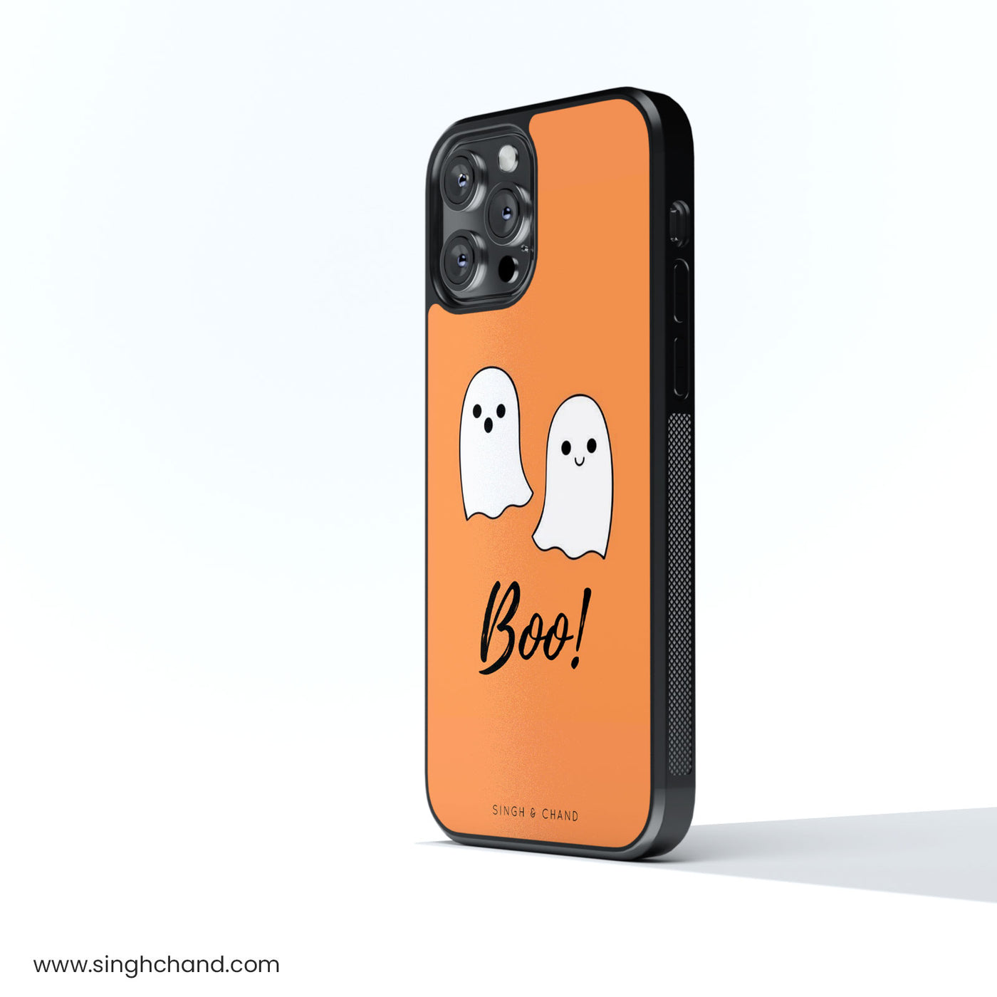 Orange BOO Glass Phone Case