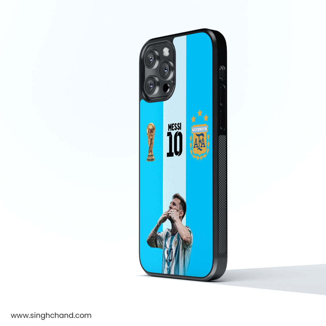 Leo Messi The Goat Glass Phone Case