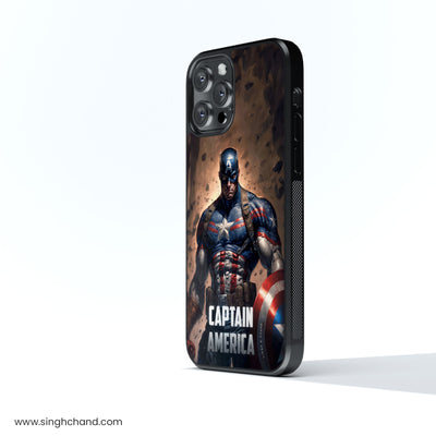 Captain America Glass Phone Case