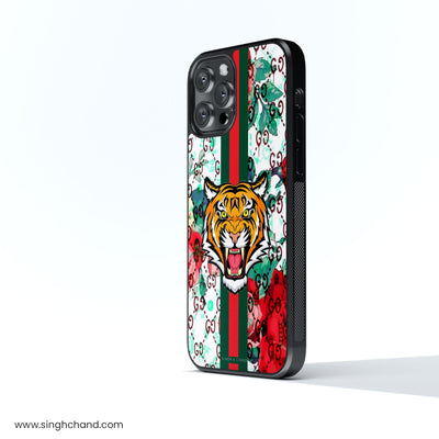 Tiger Printed Glass Phone Case