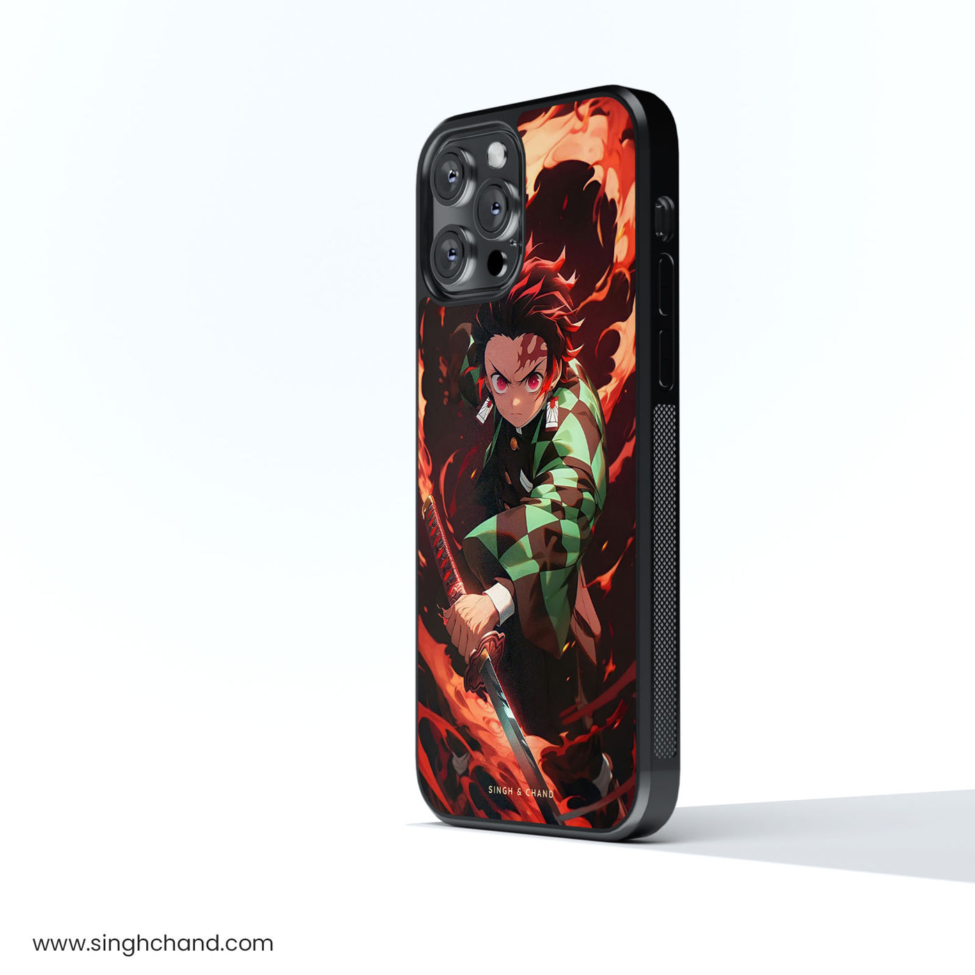 Tanjiro Fire Sword 1.0 Demon Slayer Anime Glass Phone Case