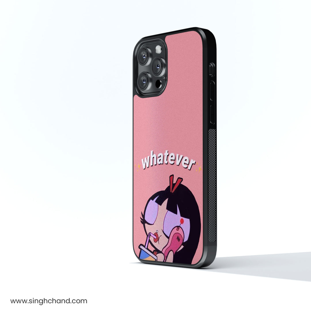Whatever Vibes Only Glass Phone Case