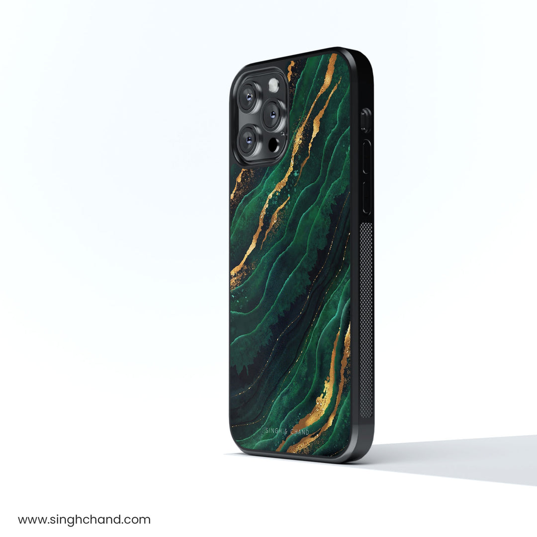 FLUID ART EMERALD Glass Phone Case