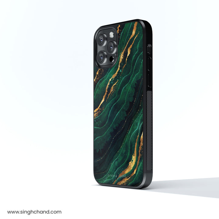 FLUID ART EMERALD Glass Phone Case