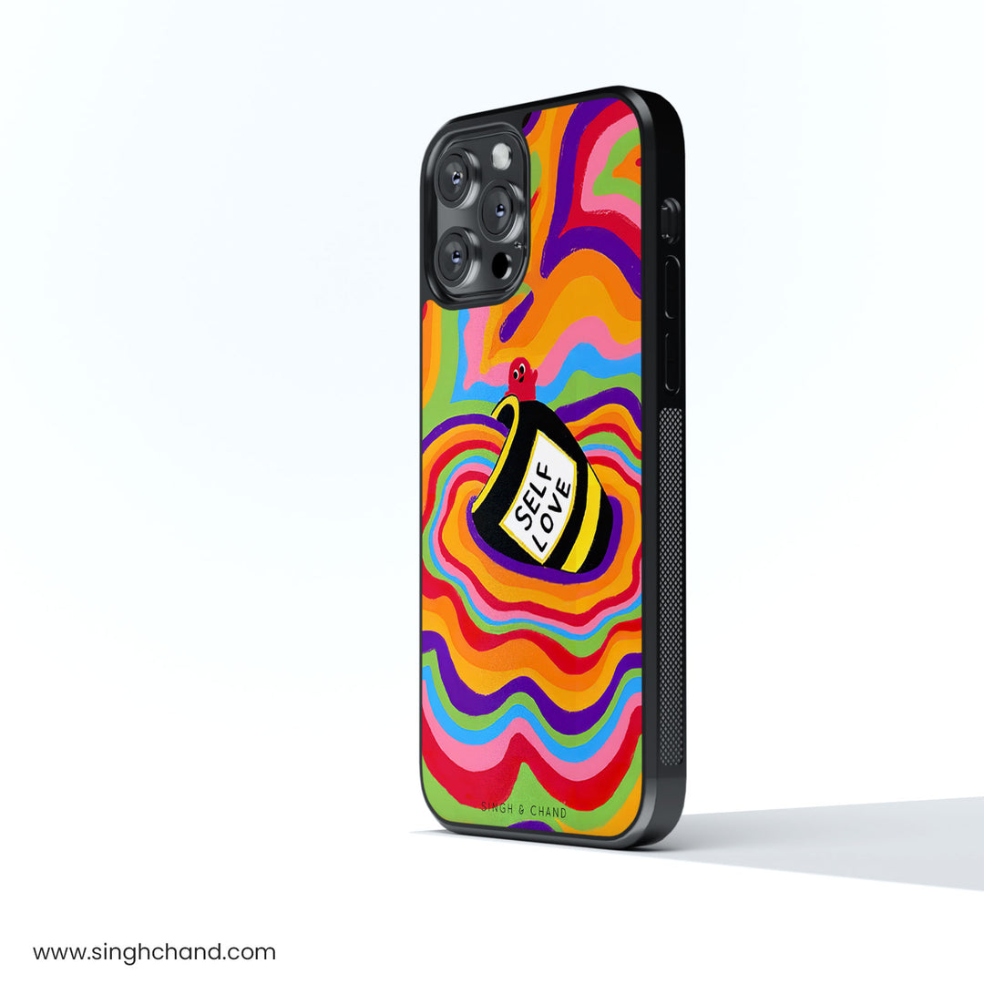 SELF LOVE rainbow Glass Phone Case
