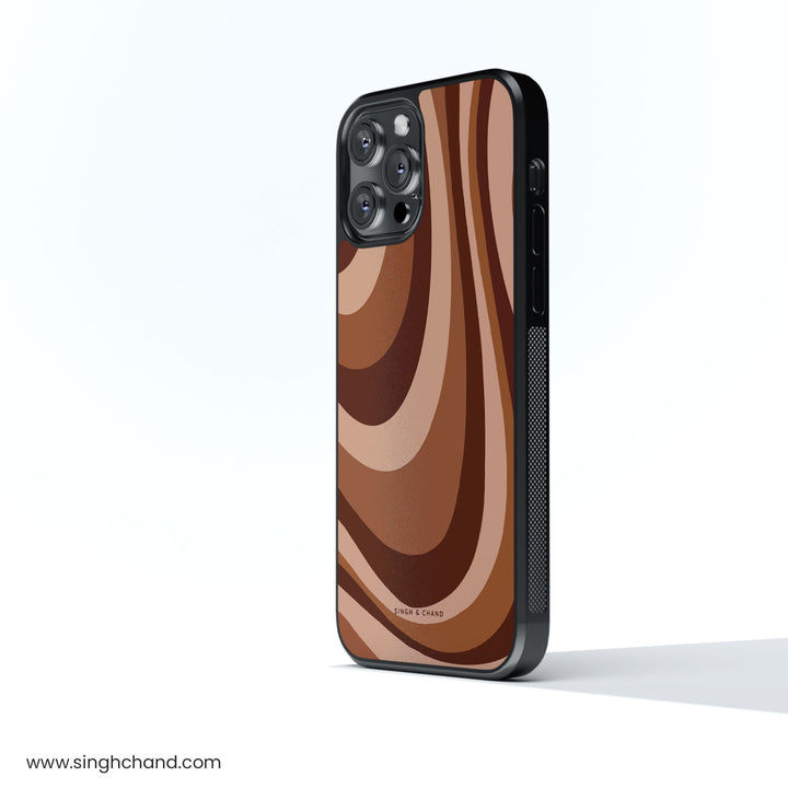 Brown swril pattern Glass Phone Case