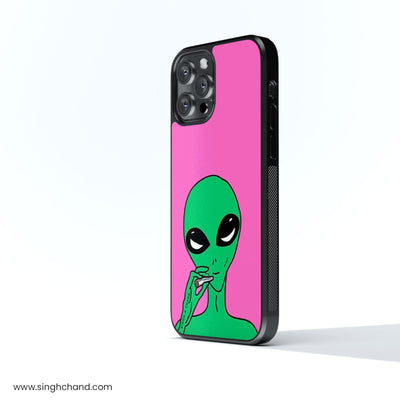 funky Alien Glass Phone Case