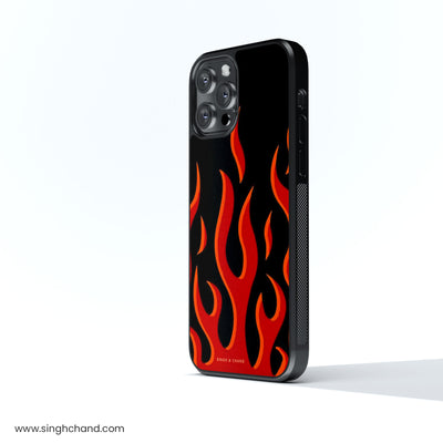 Red flame pinterest Glass Phone Case