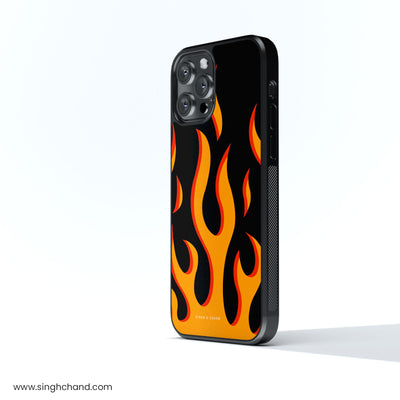 Yellow flame pinterest Glass Phone Case