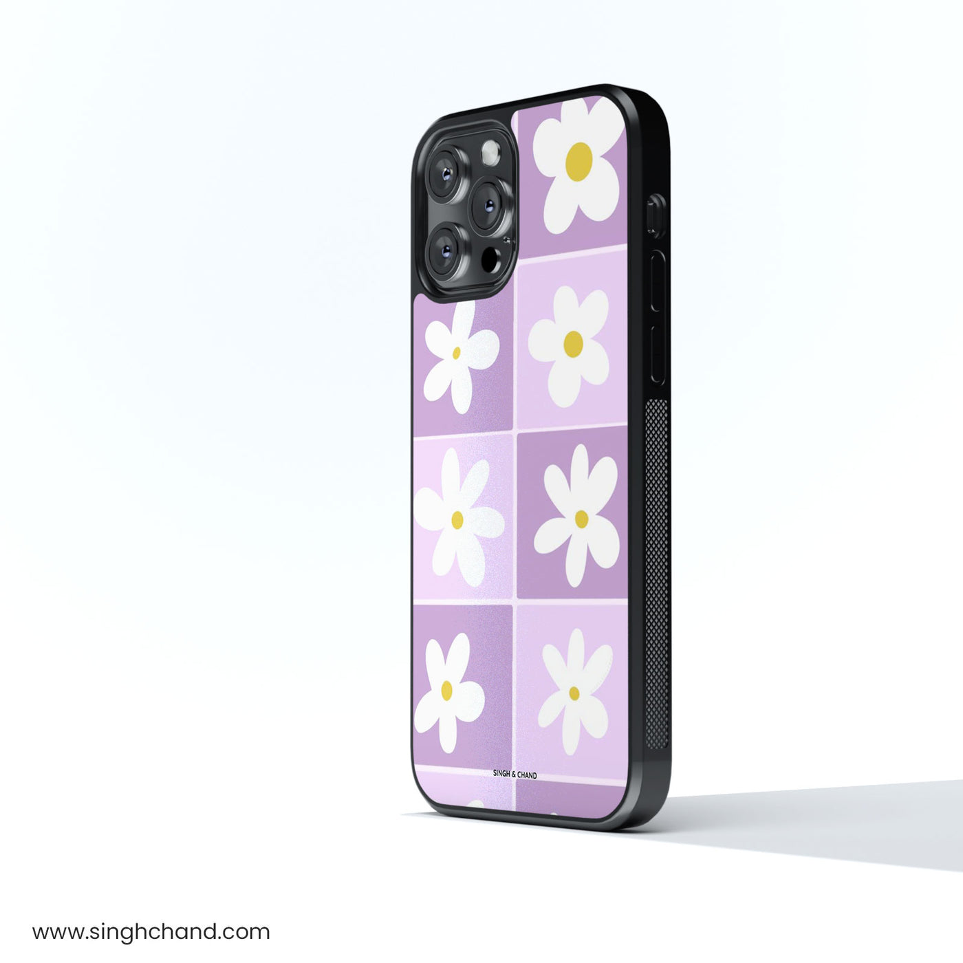 Blooming Squares Glass Phone Case