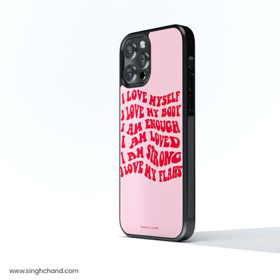 Body Positive Affirmations Glass Phone Case
